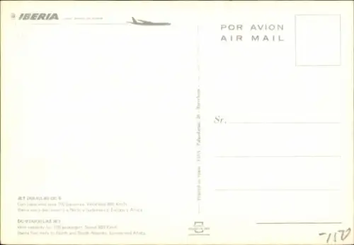 Ak Spanisches Passagierflugzeug, Iberia, Douglas DC 9
