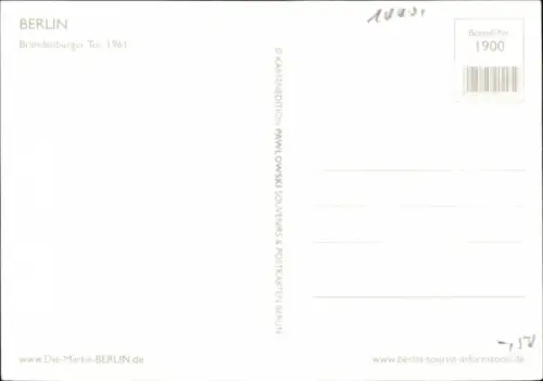 Ak Berlin, Mauer am Brandenburger Tor, 1961