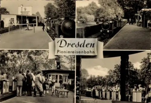 Ak Dresden Altstadt, Pioniereisenbahn, Bahnhof