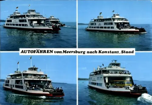 Ak Autofähren von Meersburg nach Konstanz, Staad