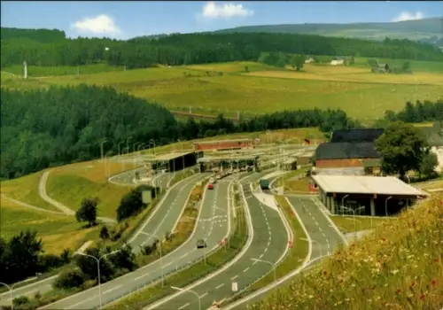 Ak Rudolphstein Berg, Autobahnraststätte Frankenwald, W. Friedrich, Westdeutscher Grenzübergang