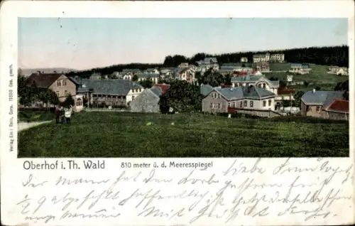 Ak Oberhof im Thüringer Wald, Landschaftsbild, Häuser, 810 Meter über dem Meeresspiegel