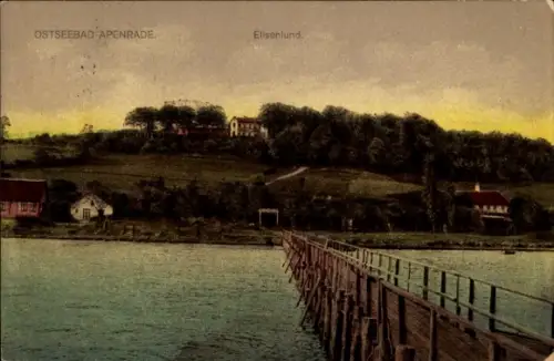 Ak Aabenraa Apenrade Dänemark, Ostseebad  Elisenlund, Steg zur Küste