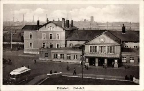 Ak Bitterfeld in Sachsen Anhalt, Bahnhof