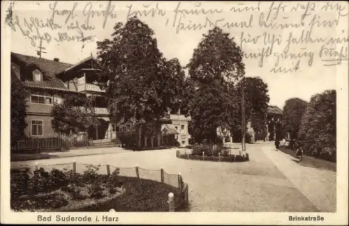 Ak Bad Suderode Quedlinburg im Harz,  Häuser, Brinkstraße, Bäume