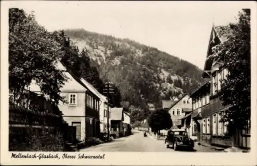 Ak Mellenbach Glasbach Schwarzatal, Straßenpartie