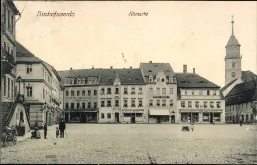 Ak Bischofswerda in Sachsen,  Altmarkt,  Gebäude, Stadtansicht