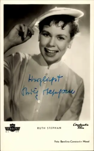 Ak Schauspielerin Ruth Stephan, Portrait, Film Charley's Tante, Autogramm