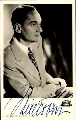 Ak Schauspieler Willi Forst, Es geschehen noch Wunder, Herzog Film, Portrait, Autogramm