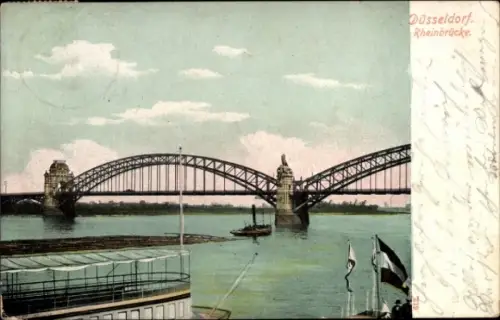 Ak Düsseldorf am Rhein, Rheinbrücke