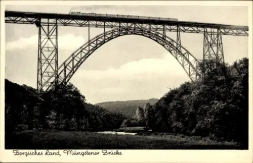 Ak Müngsten an der Wupper Wuppertal, Müngstener Brücke