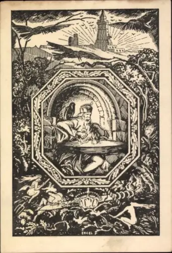 Künstler Ak Bad Frankenhausen im Kyffhäuserkreis, 25jh Bestehen des Kyffhäuserdenkmals 1921