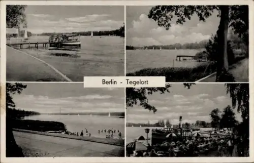 Ak Berlin Reinickendorf Tegel, Teilansichten, Dampfer