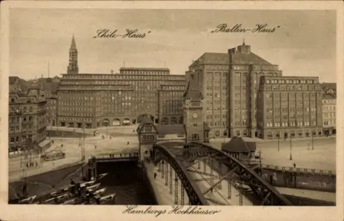 Ak Hamburg Mitte Altstadt, Chile-Haus, Ballin-Haus