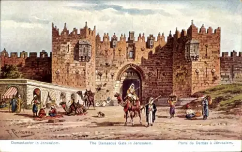 Künstler Ak Perlberg, F., Jerusalem Israel, Damaskustor