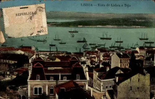 Ak Lisboa Lissabon Portugal, Vista de Lisboa e Tejo