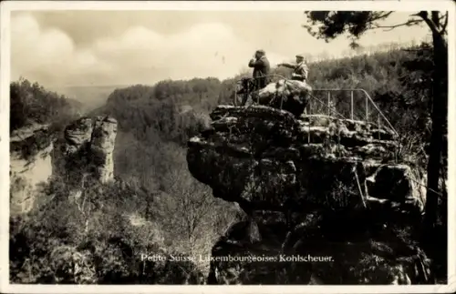 Ak Kohlscheuer Felsen bei Echternach Luxemburg, Aussichtspunkt