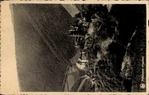 Ak Vianden Luxemburg, Falkenstein, Landschaft,  Gebäude, Schwarz-Weiß-Fotografie