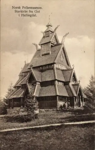 Ak Hallingdal Norwegen, Norsk Folkemuseum, Stavkirke, Holzbau, traditionelle Architektur