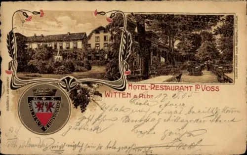 Ak Witten an der Ruhr, Hotel-Restaurant P. Voss,  Ruhr, Gartenanlage, 