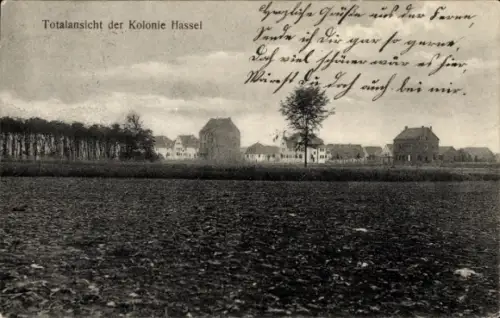 Ak Hassel an der Weser, Totalansicht der Kolonie