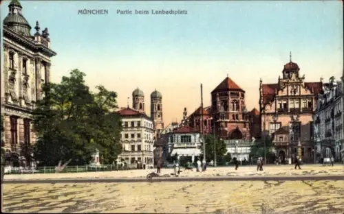 Ak München,  Lenbachplatz,  Gebäude, Synagoge