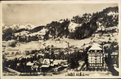 CPA Villars Canton de Vaud, Chesières en hiver et Palace