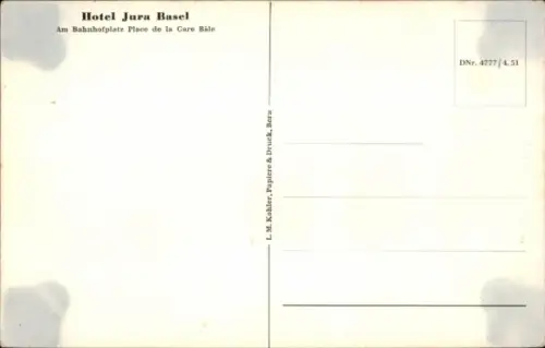 Ak Basel Stadt Schweiz, Innenansicht eines Restaurants, Tische mit weißen Tischdecken, Gemälde an