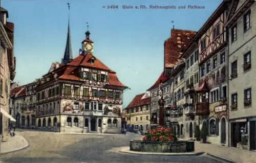 Ak Stein am Rhein Kanton Schaffhausen, Rathausplatz