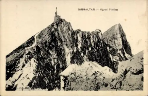 Ak Gibraltar,  Signal Station, Berglandschaft,  