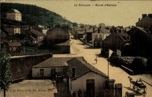 Ak Le Creusot Saône et Loire, Route d'Epinac