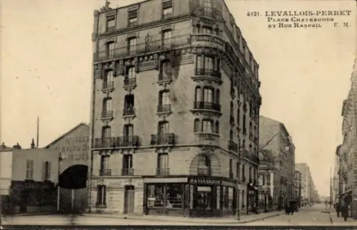 Ak Levallois Perret Hauts de Seine, Place Chateaudun, Rue Raspail