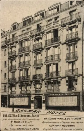 Ak Paris Panthéon, Dagmar Hotel, 225 Rue Saint Jacques