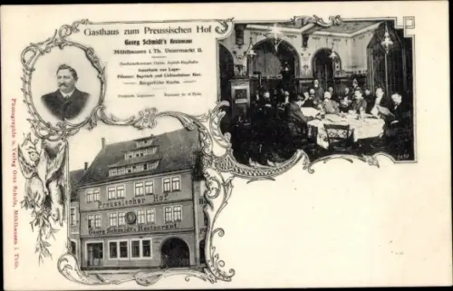 Ak Mühlhausen in Thüringen, Gasthaus zum Preißischen Hof, Untermarkt, Innenansicht