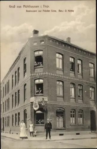 Ak Mühlhausen in Thüringen, Restaurant zur Fidelen Ecke