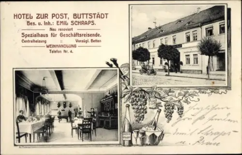 Ak Buttstädt in Thüringen, Hotel zur Post, Innenansicht
