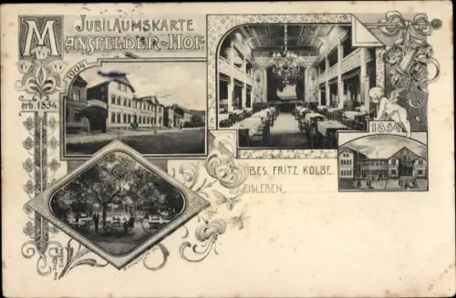 Ak Lutherstadt Eisleben, Hotel Mansfelder Hof, Jubiläumskarte 1904