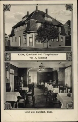Ak Buttstädt in Thüringen, Kaffee, Konditorei, Dampfbäckerei, Innenansicht