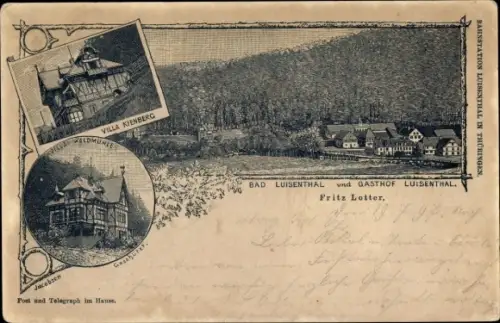 Ak Luisenthal im Thüringer Wald, Panorama, Gasthof Luisenthal, Villa Kienberg, Waldmühle