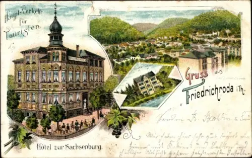 Litho Friedrichroda im Thüringer Wald, Hotel zur Sachsenburg