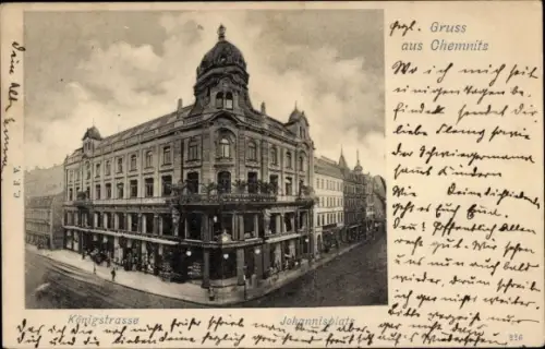 Ak Chemnitz in Sachsen, Königstraße, Johannisplatz