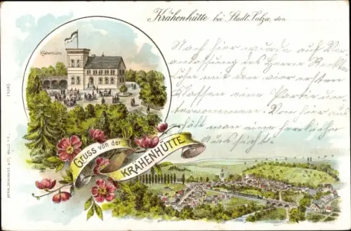 Litho Bad Sulza im Weimarer Land Thüringen, Krähenhütte, Totalansicht