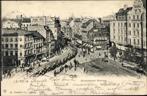 Ak Leipzig in Sachsen, Grimmaischer Steinweg