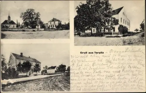 Ak Terpitz Frohburg in Sachsen, Kirche, Straßenpartie, Häuser