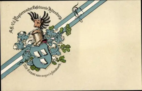 Studentika Litho A.H. V.d. Papiermacher Tafelrunde Altenburg, Mit Gunst von wegen's Handwerk
