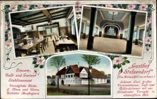 Ak Schönau Leipzig, Gasthof Stelzendorf, Saal