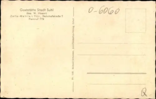 Ak Zella Mehlis in Thüringen, Gaststätte Stadt Suhl
