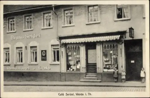 Ak Weida in Thüringen, Konditorei und Cafe Bruno Seidel, Markt 5