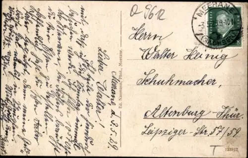 Ak Meerane in Sachsen, Villa