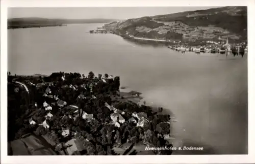 Ak Hemmenhofen Gaienhofen am Bodensee, Landschaftsaufnahme, Bodensee, Hemmenhofen, Schwarz-Weiß, 